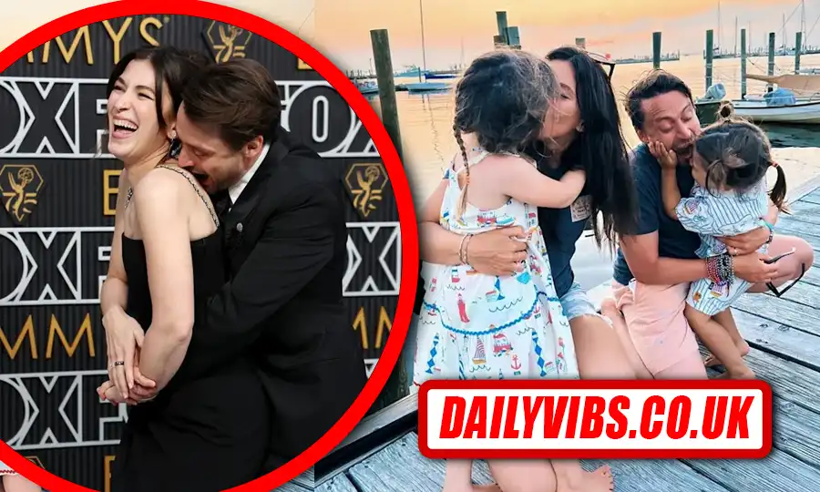Kinsey Sioux with her parents Kieran Culkin and Jazz Charton during a family moment